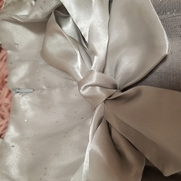 Popatu Toddler Girl's Dress Sequined Glittery Metallic Silver Gray Size 2 - Picture 6 of 10